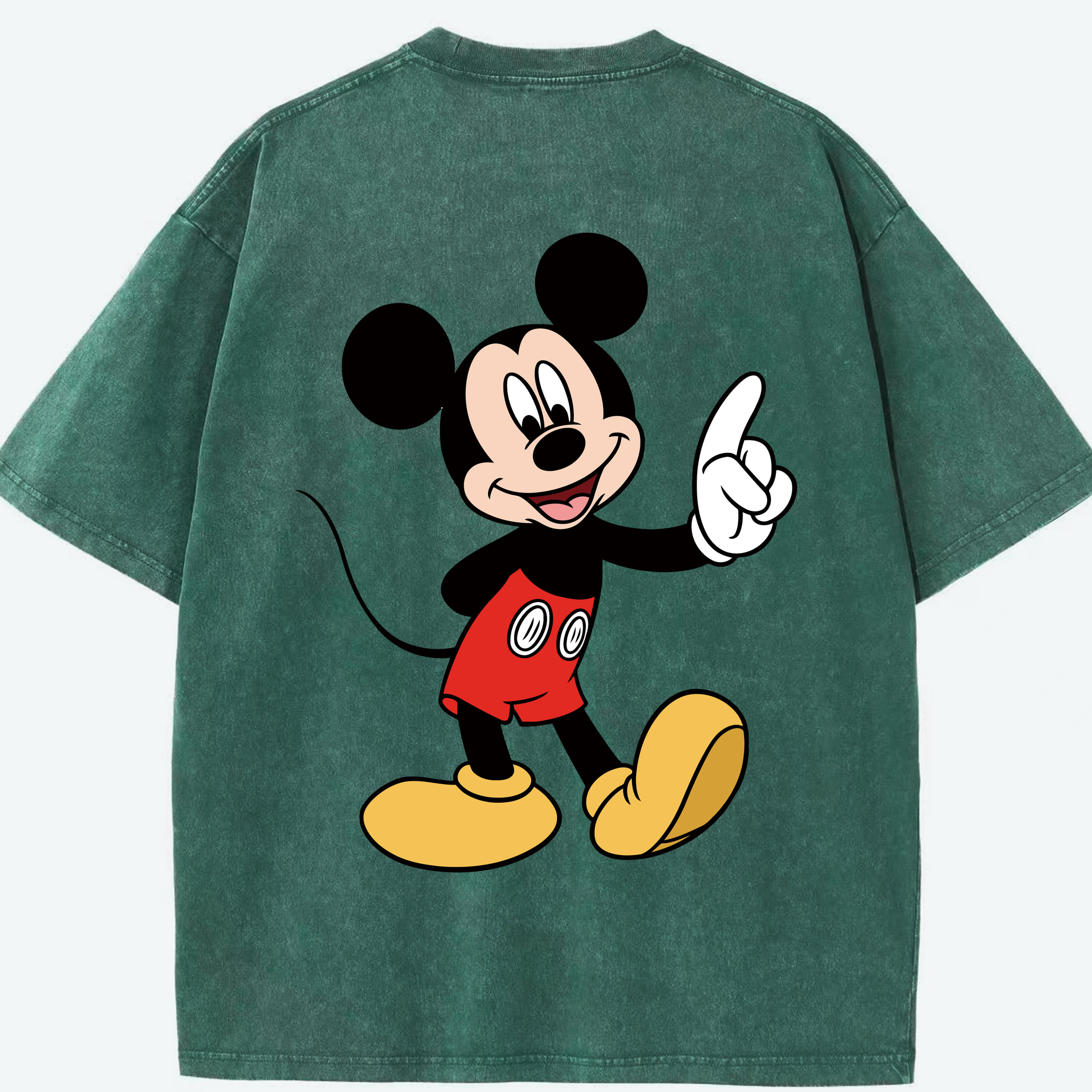 （画像用） ミッキーマウス Mickey Mouse 綿100% ヴィンテージ風 半袖Tシャツ（背面プリント）
